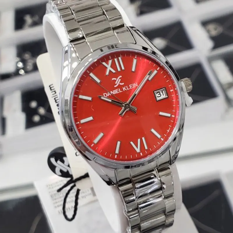Daniel Klein Japan Quartz Red Dial Ladies Watch- DK.1.13482-5